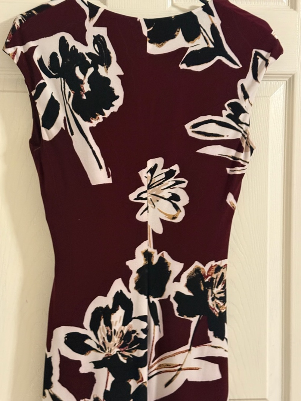 Ralph Lauren Burgundy Floral Wrap Midi Dress - Picture 5 of 7